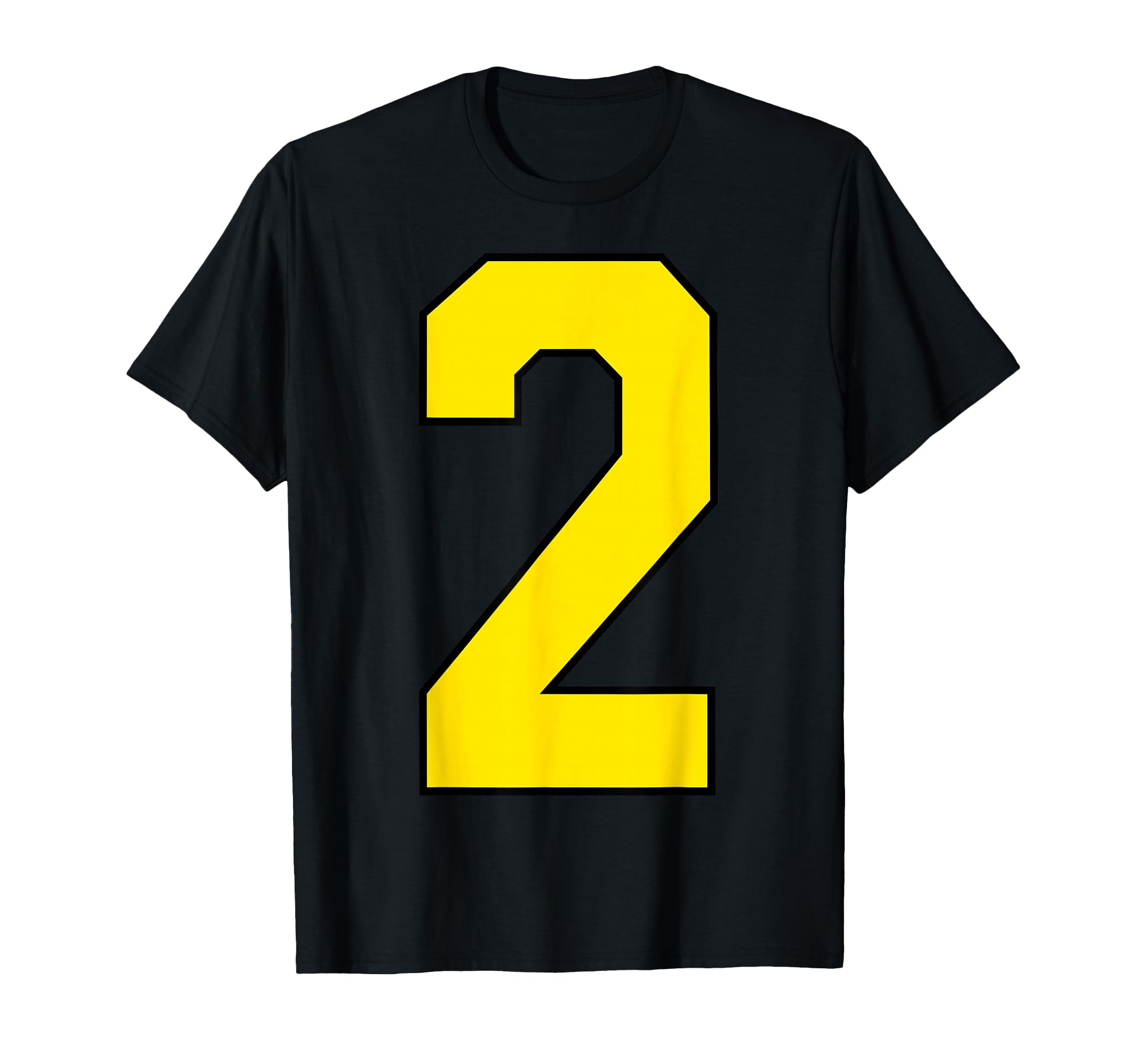 Yellow Sports Team Number 2 Fan T-Shirt - Casual Everyday Wear for Adults - T-Shirt, Sweatshirt, Hoodie