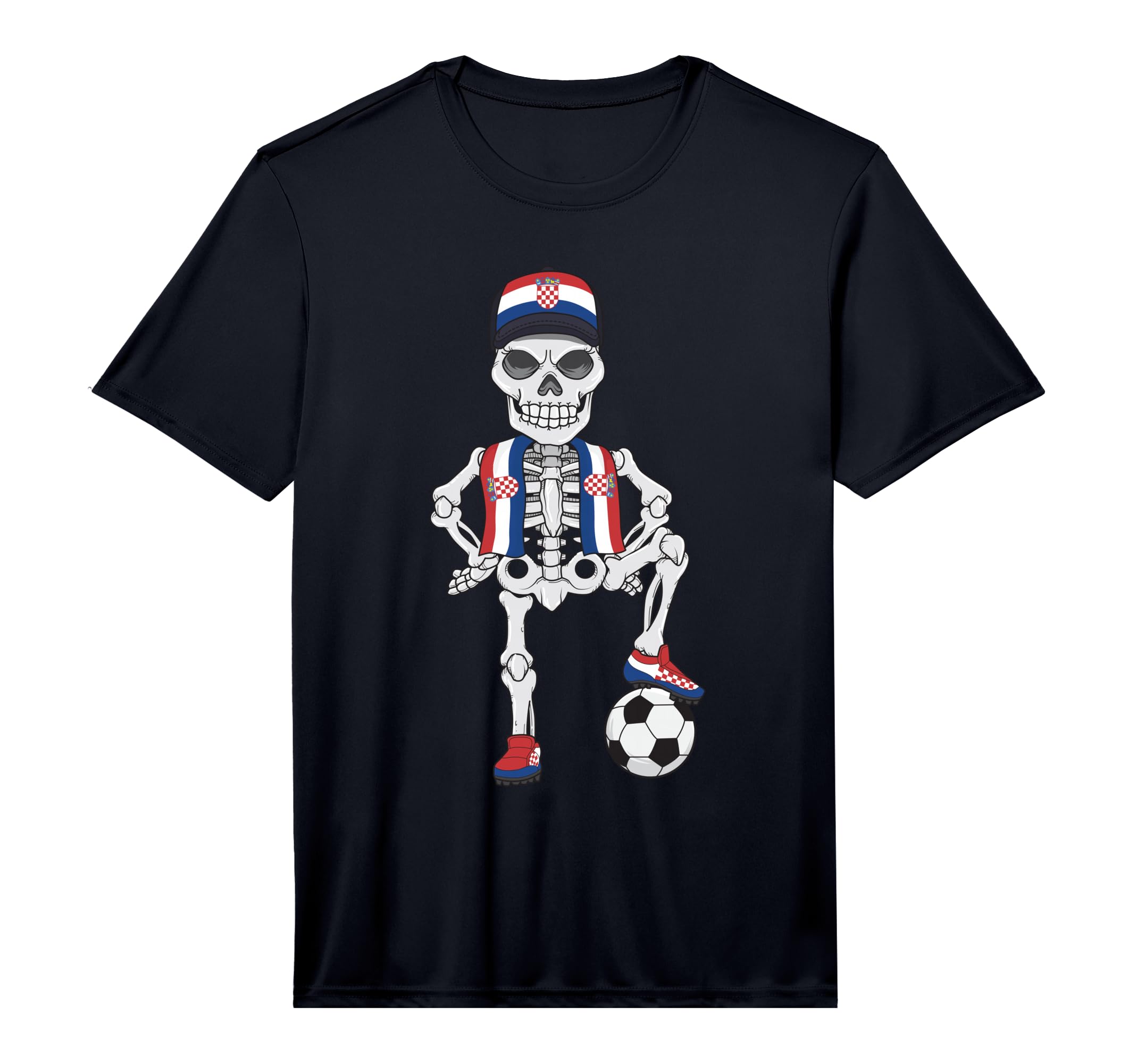 Croatia Soccer Skeleton Fan Team Gift T-Shirt - Custom Art Print Unisex - T-Shirt, Sweatshirt, Hoodie