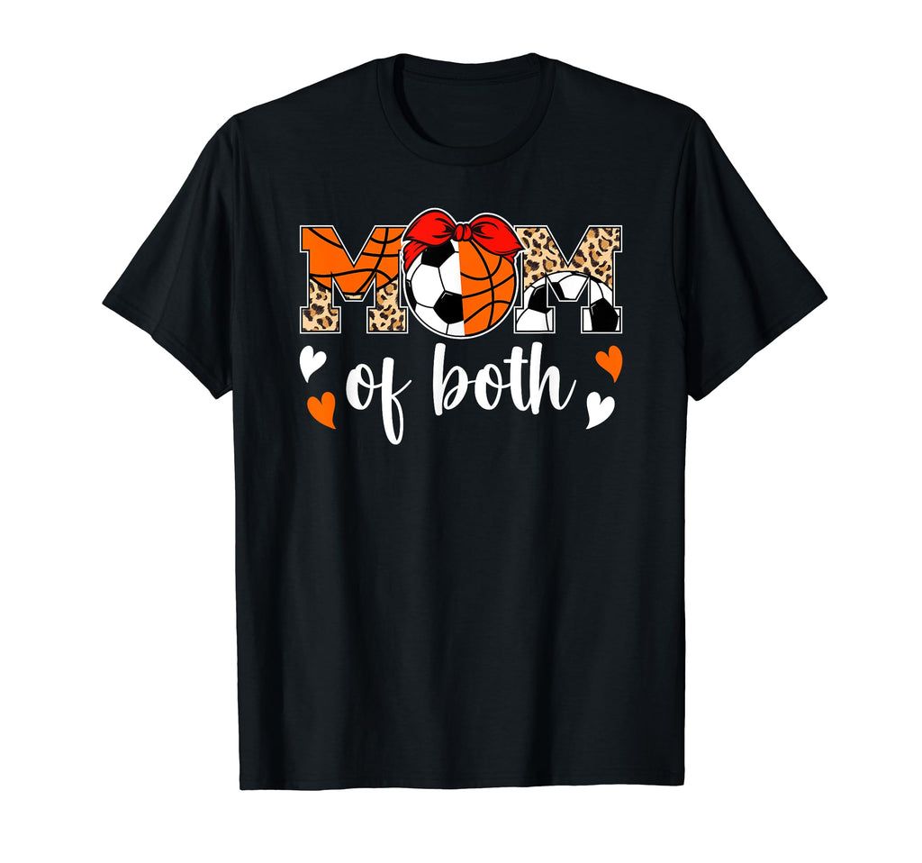 Mom Both Leopard Basketball Soccer Mom T-Shirt - Trendy Graphic Unisex - T-Shirt, Sweatshirt, Hoodie