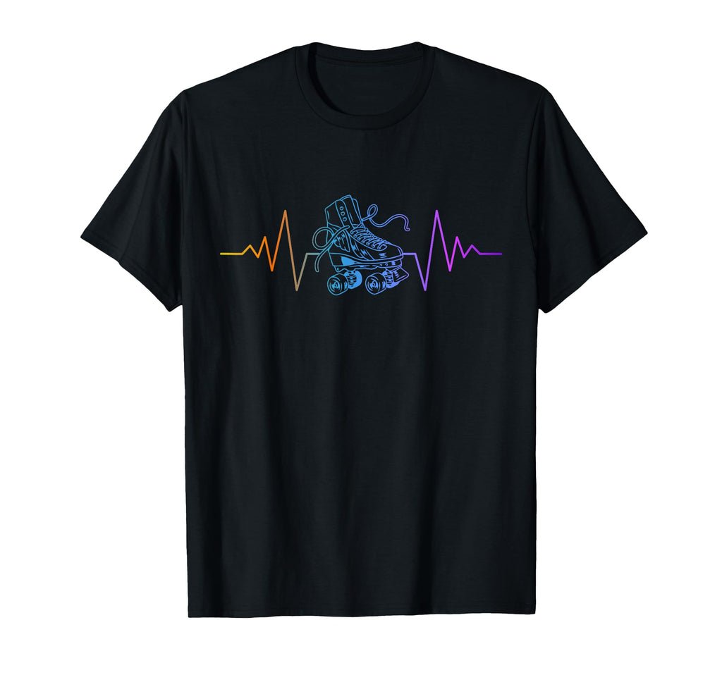 Roller Skating Skate Heartbeat T-Shirt - Unique Graphic Unisex - T-Shirt, Sweatshirt, Hoodie