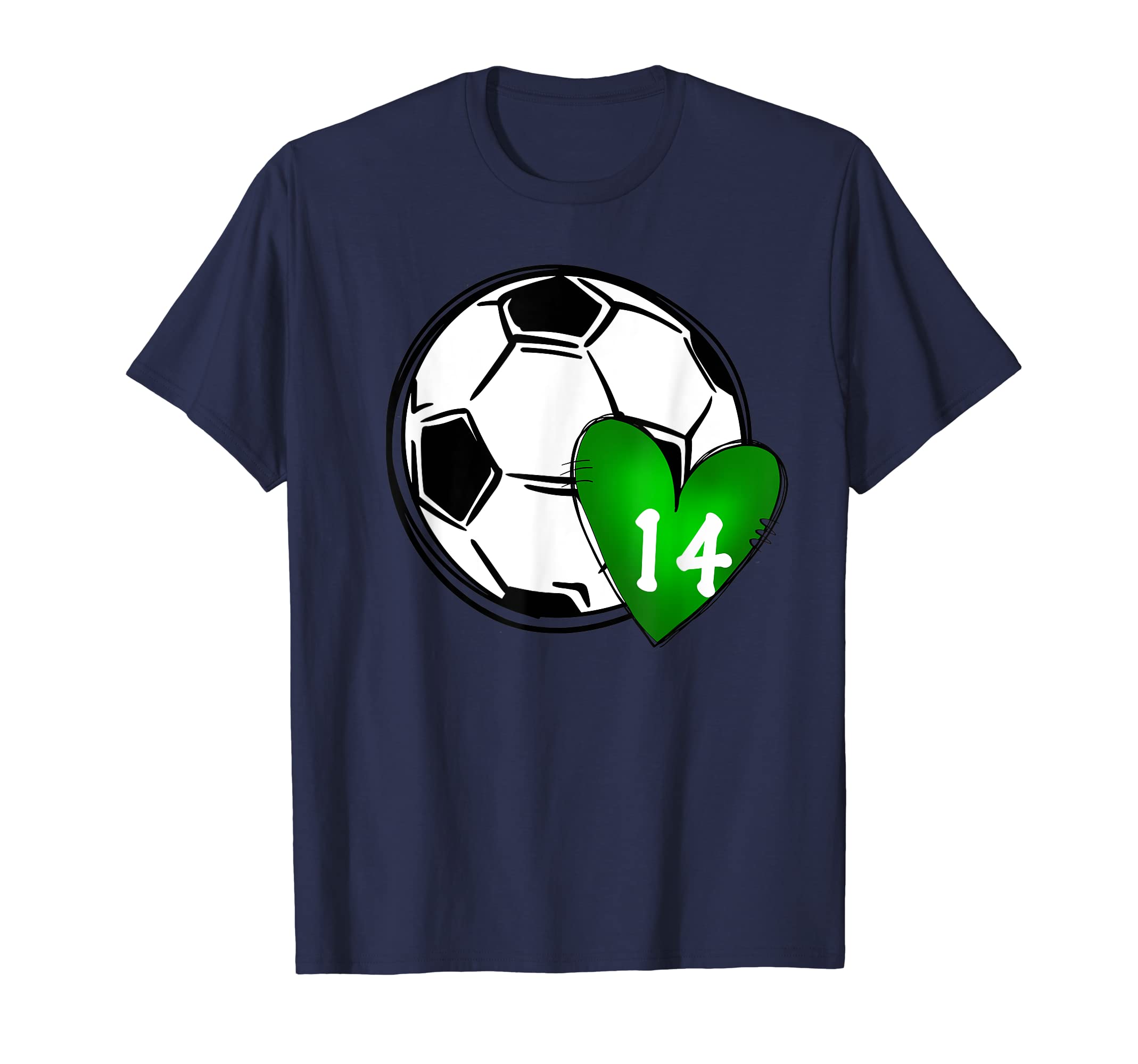Womens Custom Soccer Mom Number 14 Heart T-Shirt - Novelty Apparel Unisex - T-Shirt, Sweatshirt, Hoodie