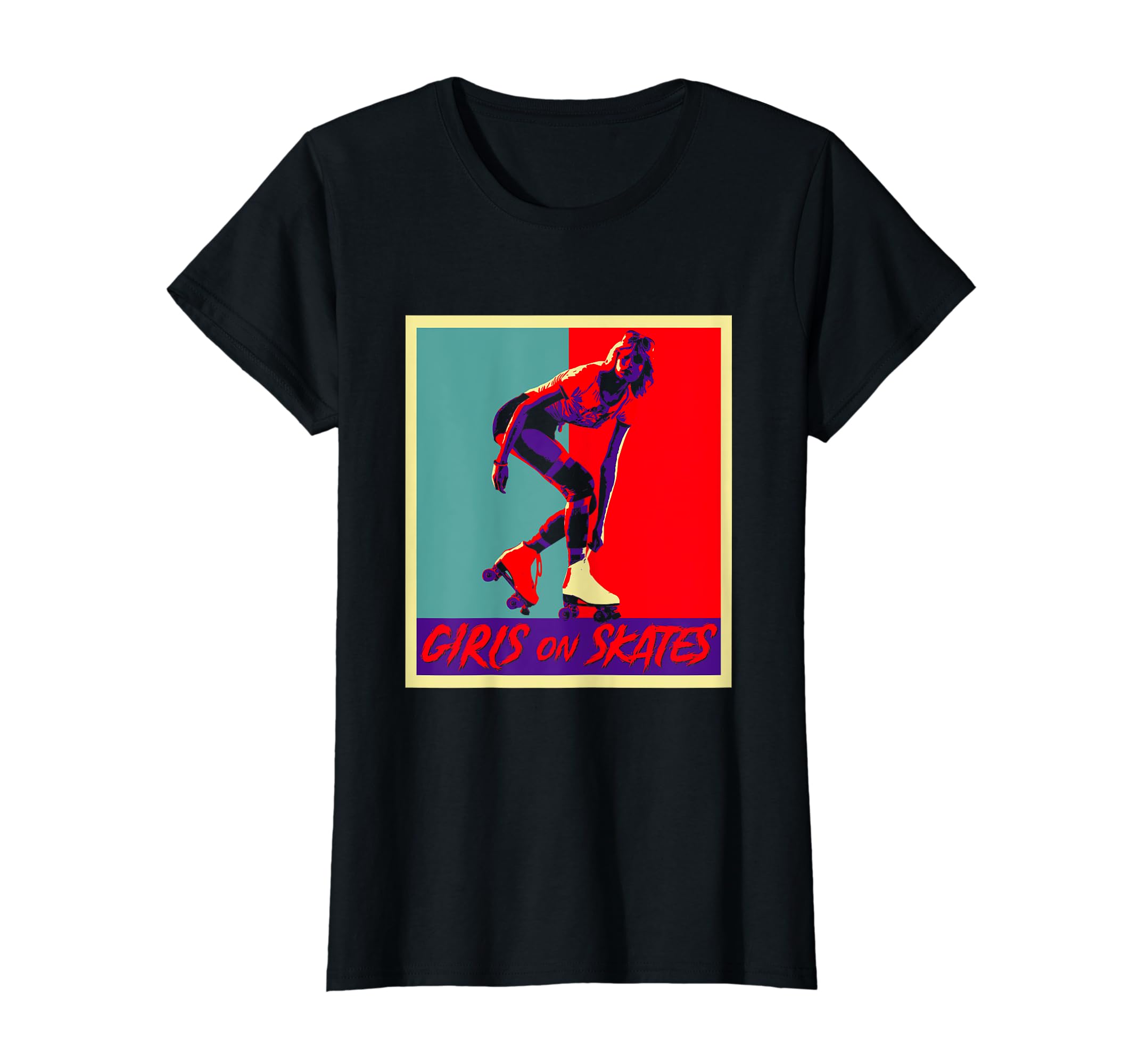 Skates Skating Derby Skater 70S Roller T-Shirt - Minimalist Print Unisex - T-Shirt, Sweatshirt, Hoodie