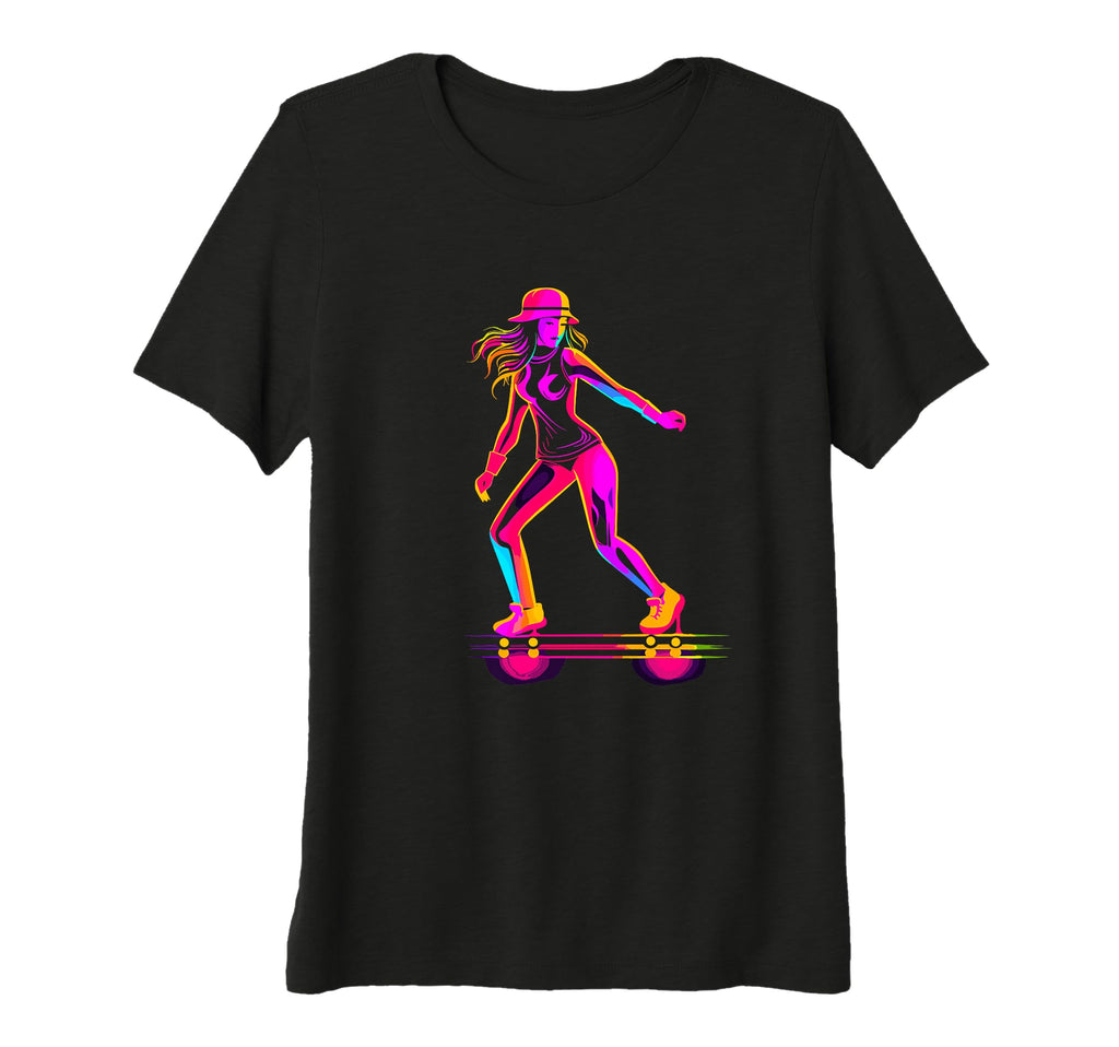 Womens Female Roller Skater T-Shirt - Minimalist Print for Adults - T-Shirt, Sweatshirt, Hoodie