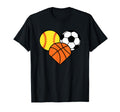 Mom Sports Heart Soccer Basketball T-Shirt - Minimalist Print Men Women - T-Shirt, Sweatshirt, Hoodie