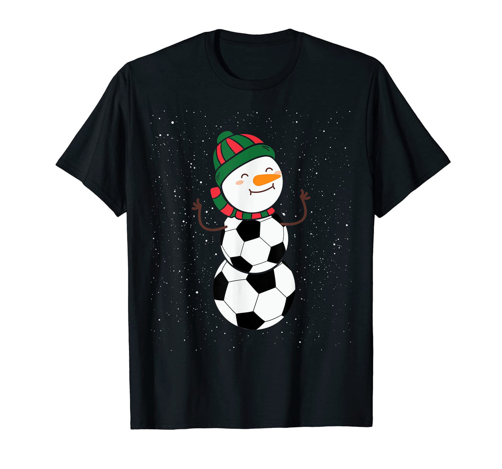 Funny Soccer Ball Snowman Winter Hat T-Shirt - Graphic Print Unisex - T-Shirt, Sweatshirt, Hoodie