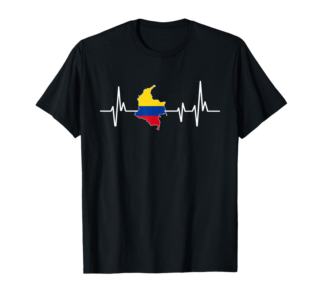 Heartbeat Colombian Flag Colombia T-Shirt - Unique Graphic for Adults - T-Shirt, Sweatshirt, Hoodie