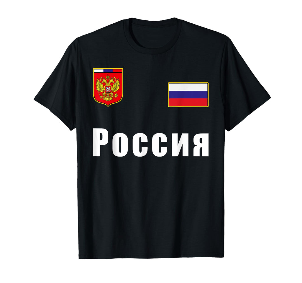 Russia Flag Soccer Player Russian T-Shirt - Trendy Graphic for Adults - T-Shirt, Sweatshirt, Hoodie