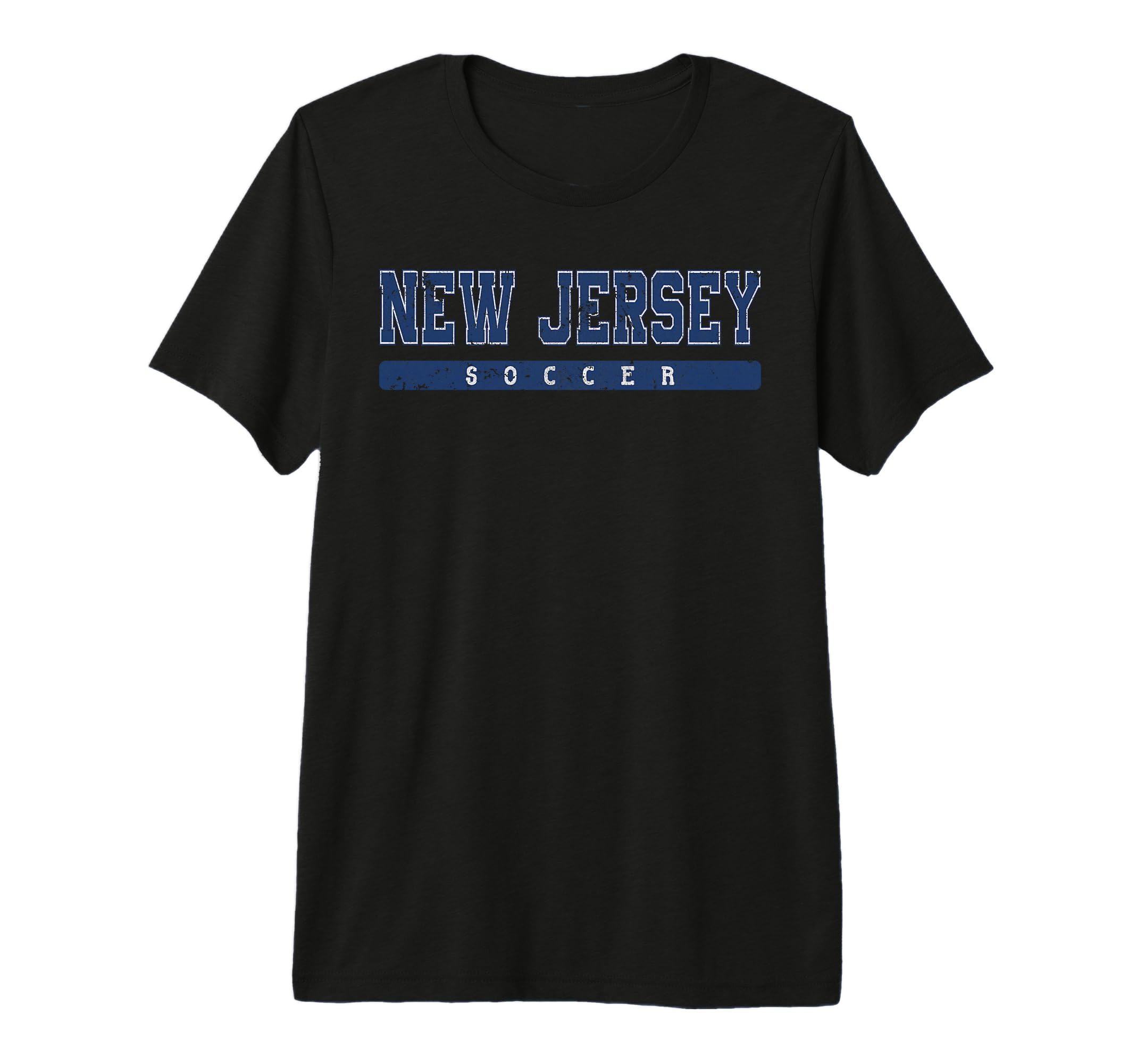 New Jersey Soccer Blue Text Tri T-Shirt - Casual Everyday Wear for Adults - T-Shirt, Sweatshirt, Hoodie