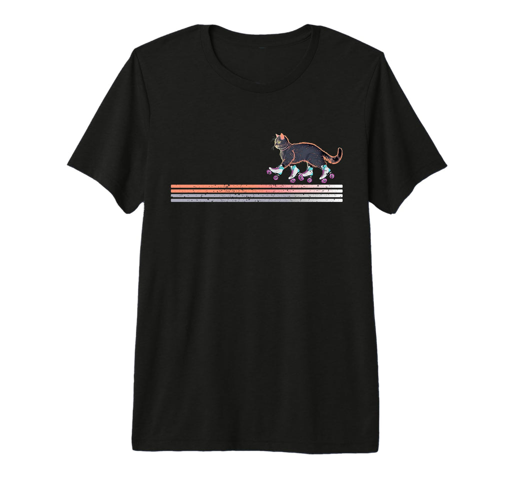 Roller Skating Cats Derby Skater Tri T-Shirt - Unique Graphic for Adults - T-Shirt, Sweatshirt, Hoodie