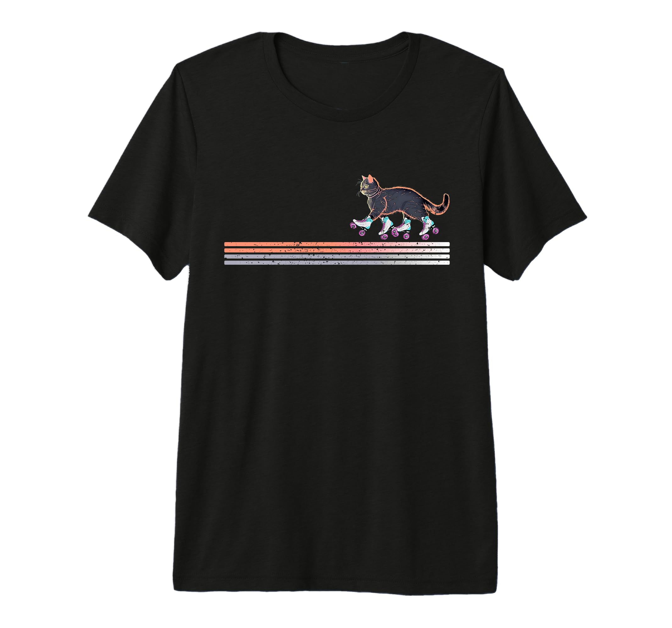 Roller Skating Cats Derby Skater Tri T-Shirt - Unique Graphic for Adults - T-Shirt, Sweatshirt, Hoodie
