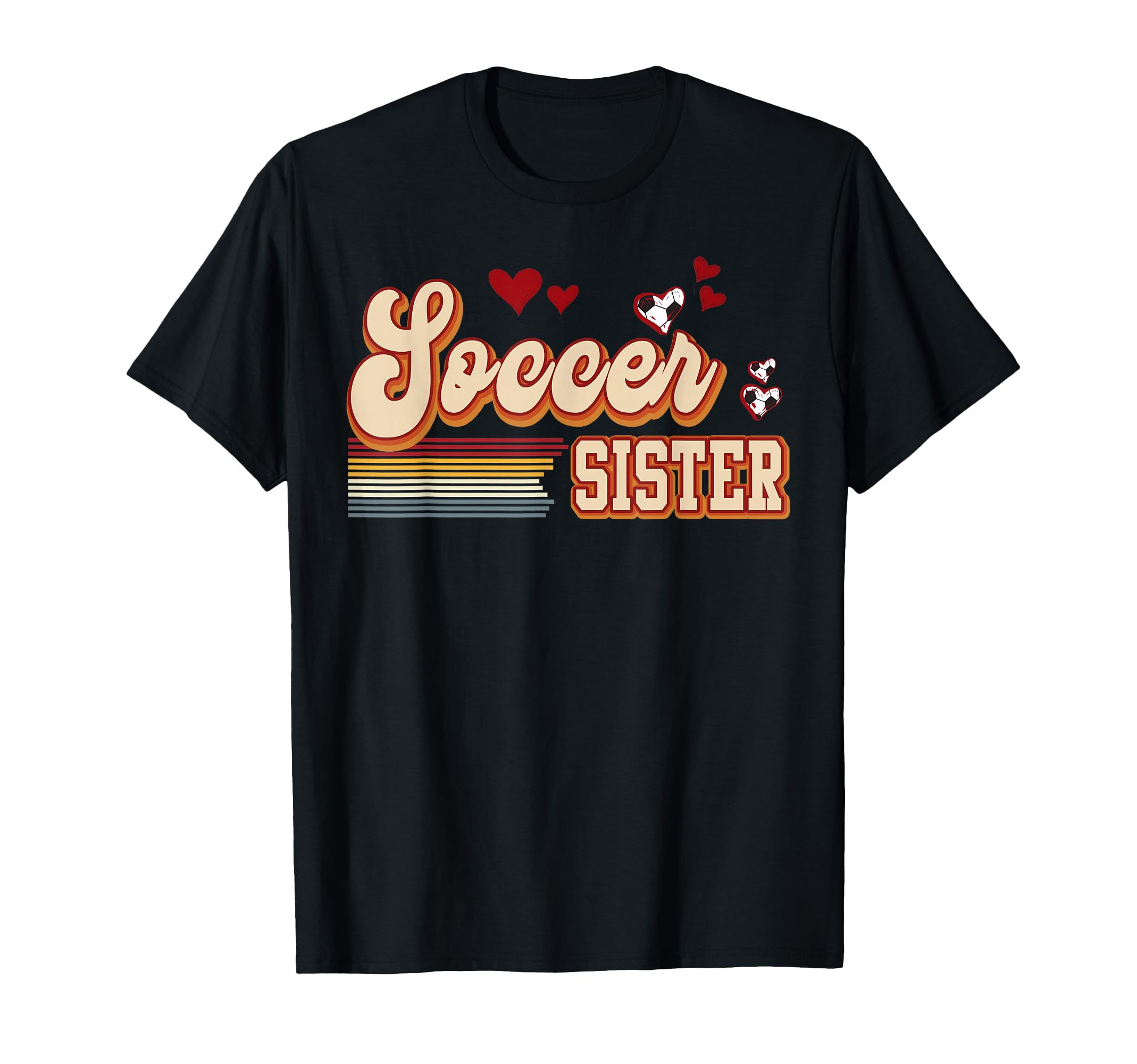 Soccer Sister Heart Soccer Family T-Shirt - Minimalist Print Men Women - T-Shirt, Sweatshirt, Hoodie