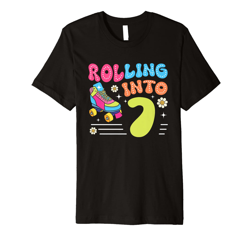 Rolling Into 7 Year Old 7Th Roller T-Shirt - Aesthetic Graphic Men Women - T-Shirt, Sweatshirt, Hoodie