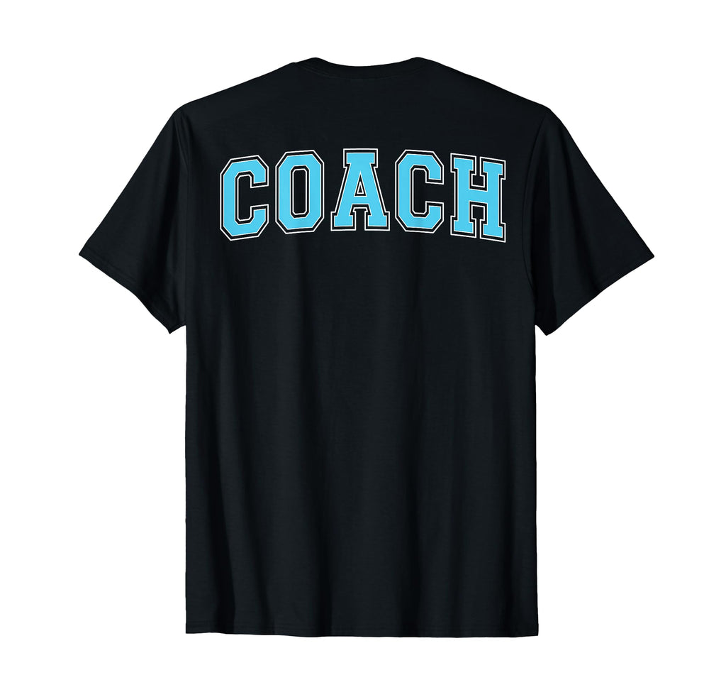 Coach Sports Trainer Varsity Cyan White T-Shirt - Aesthetic Graphic Unisex - T-Shirt, Sweatshirt, Hoodie