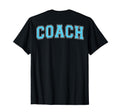 Coach Sports Trainer Varsity Cyan White T-Shirt - Aesthetic Graphic Unisex - T-Shirt, Sweatshirt, Hoodie