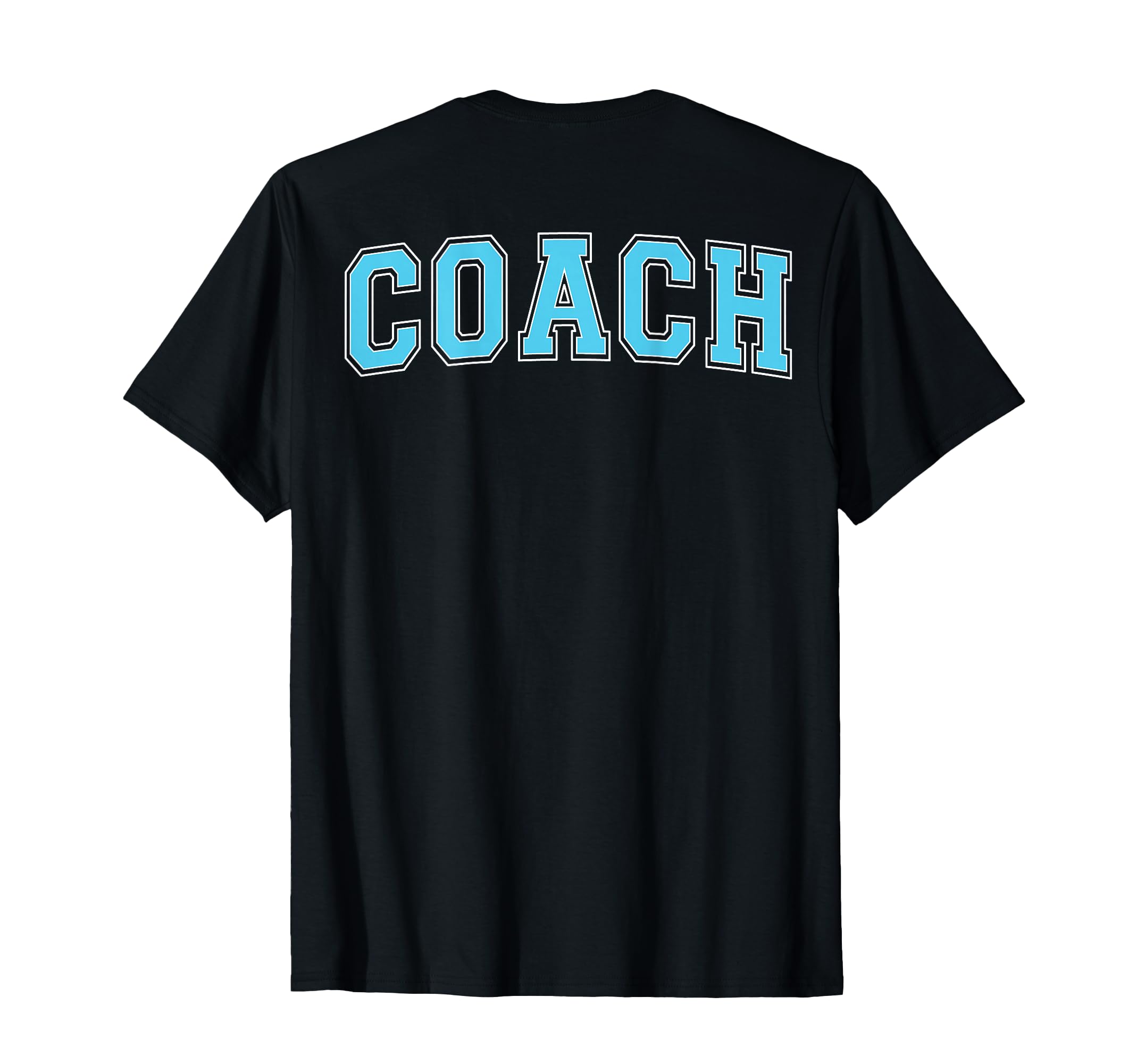 Coach Sports Trainer Varsity Cyan White T-Shirt - Aesthetic Graphic Unisex - T-Shirt, Sweatshirt, Hoodie