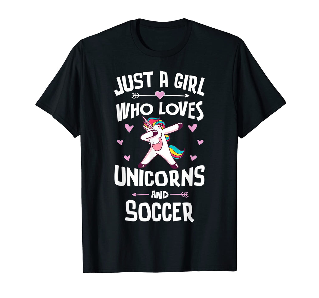 Just Who Loves Unicorns And Soccer Gift T-Shirt - Unique Graphic Unisex - T-Shirt, Sweatshirt, Hoodie