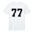 Number 77 Black Distressed Number T-Shirt - Unique Graphic Men Women - T-Shirt, Sweatshirt, Hoodie