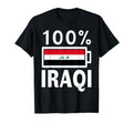 Iraq Flag 100 Iraqi Battery Power T-Shirt - Unique Graphic Unisex - T-Shirt, Sweatshirt, Hoodie