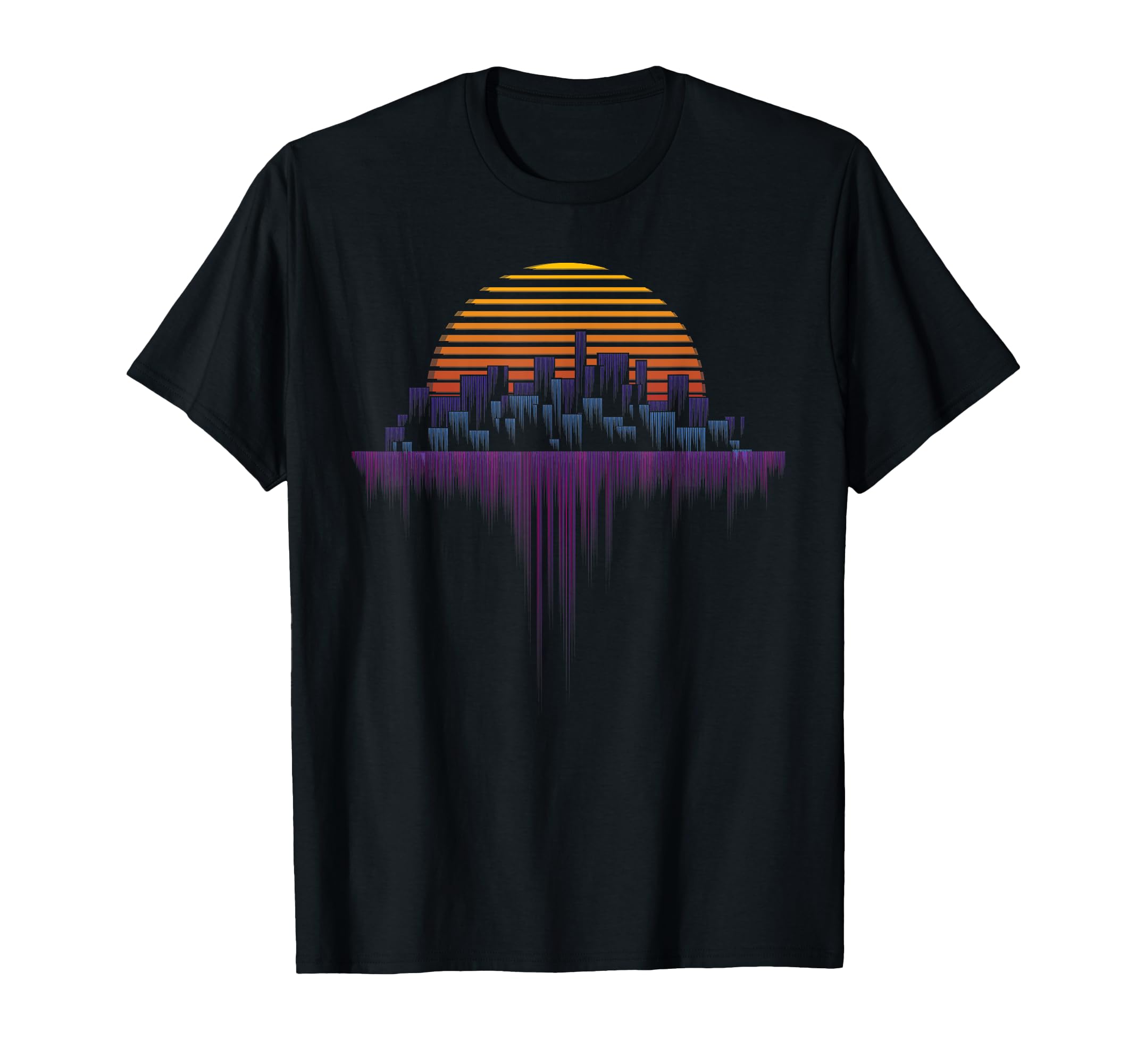 Synthwave Outrun Vaporwave City T-Shirt - Custom Art Print Men Women - T-Shirt, Sweatshirt, Hoodie