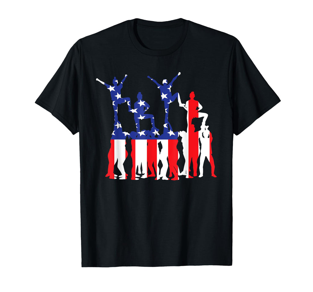 Cheerleading Usa Flag American T-Shirt - Aesthetic Graphic Men Women - T-Shirt, Sweatshirt, Hoodie