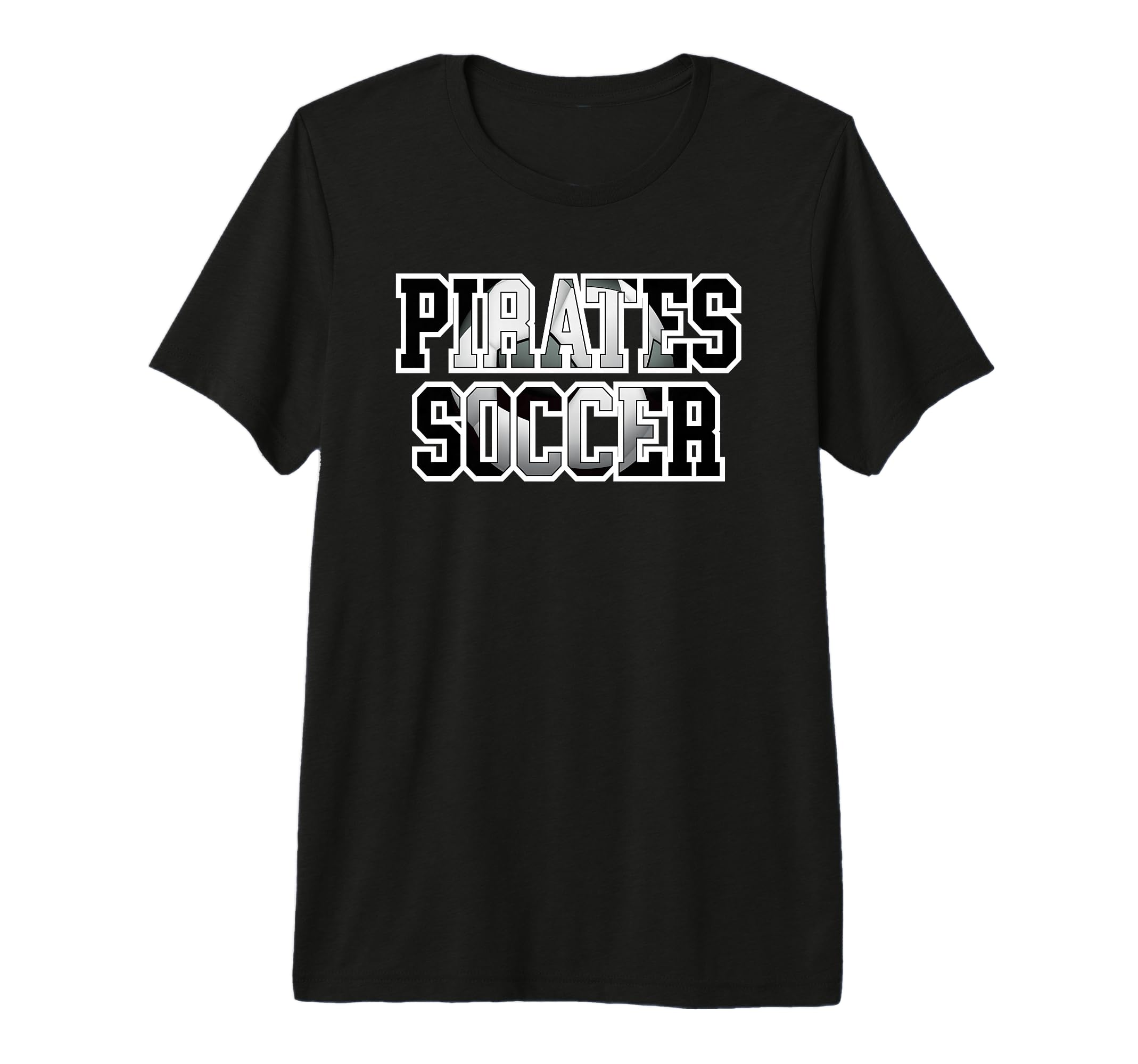 Pirates Soccer Ball School Spirit T-Shirt - Minimalist Print for Adults - T-Shirt, Sweatshirt, Hoodie