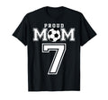 Number 7 Custom Proud Soccer Futbol Mom T-Shirt - Unique Graphic Men Women - T-Shirt, Sweatshirt, Hoodie