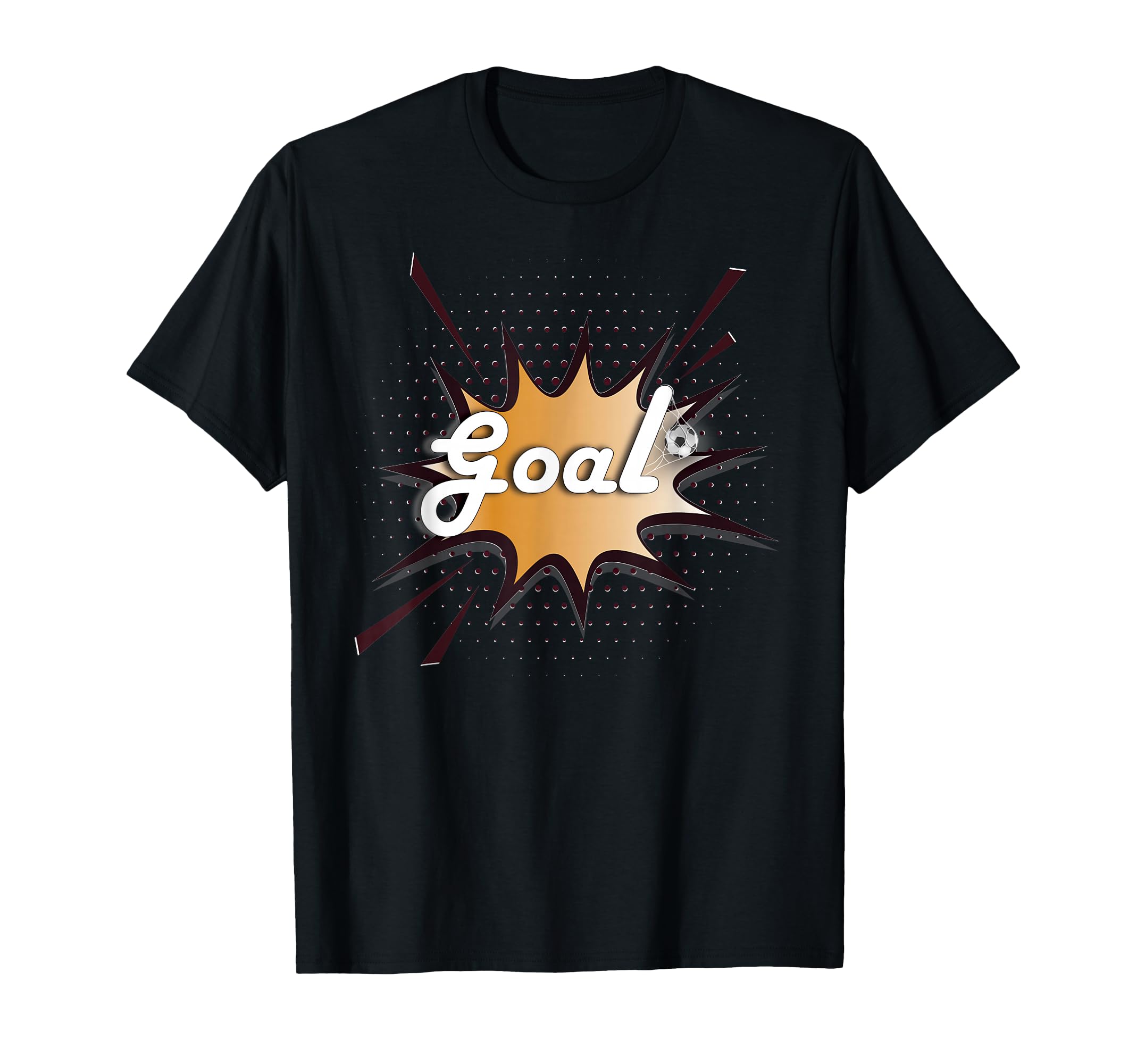 Goal Soccer Ball Net Comic Football Art T-Shirt - Graphic Print Men Women - T-Shirt, Sweatshirt, Hoodie