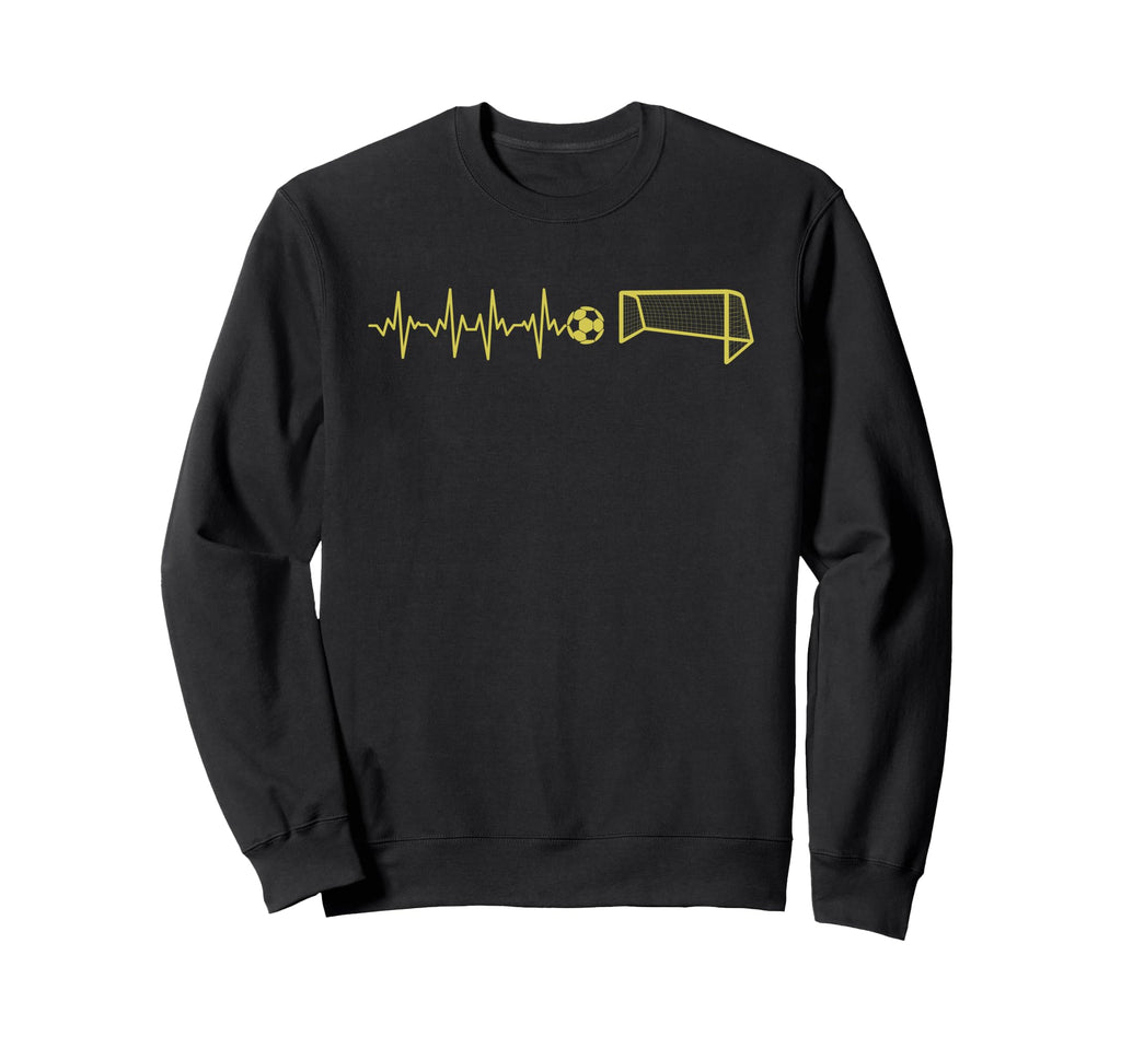 Funny Soccer Heartbeat Ecg Football Sweatshirt - Unique Graphic Men Women - T-Shirt, Sweatshirt, Hoodie