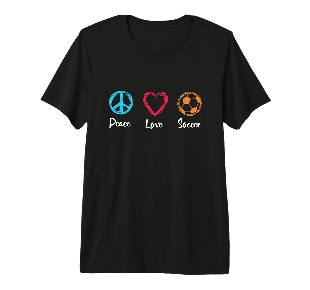 Peace Love Soccer Footballer Football T-Shirt - Custom Art Print Men Women - T-Shirt, Sweatshirt, Hoodie