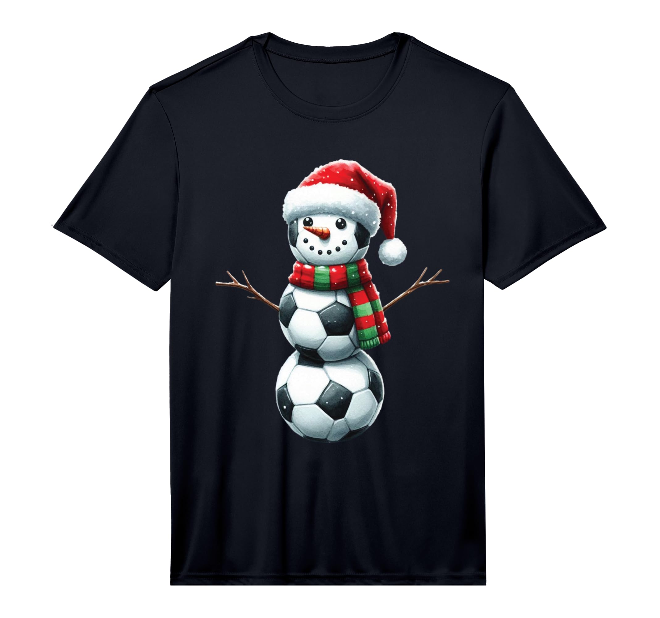 Soccer Balls Snowman Performance T-Shirt - Custom Art Print for Adults - T-Shirt, Sweatshirt, Hoodie