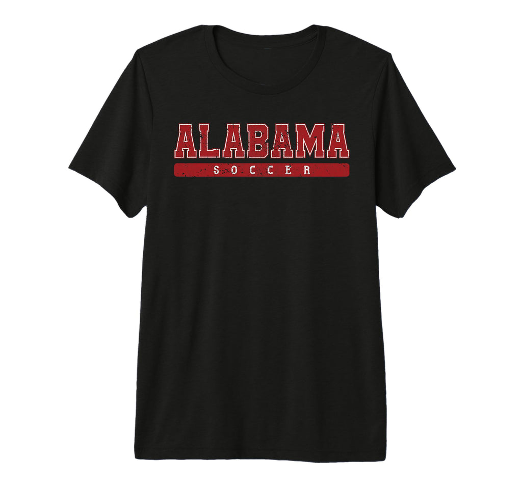 Alabama Soccer Red Text Tri Blend T-Shirt - Custom Art Print for Adults - T-Shirt, Sweatshirt, Hoodie