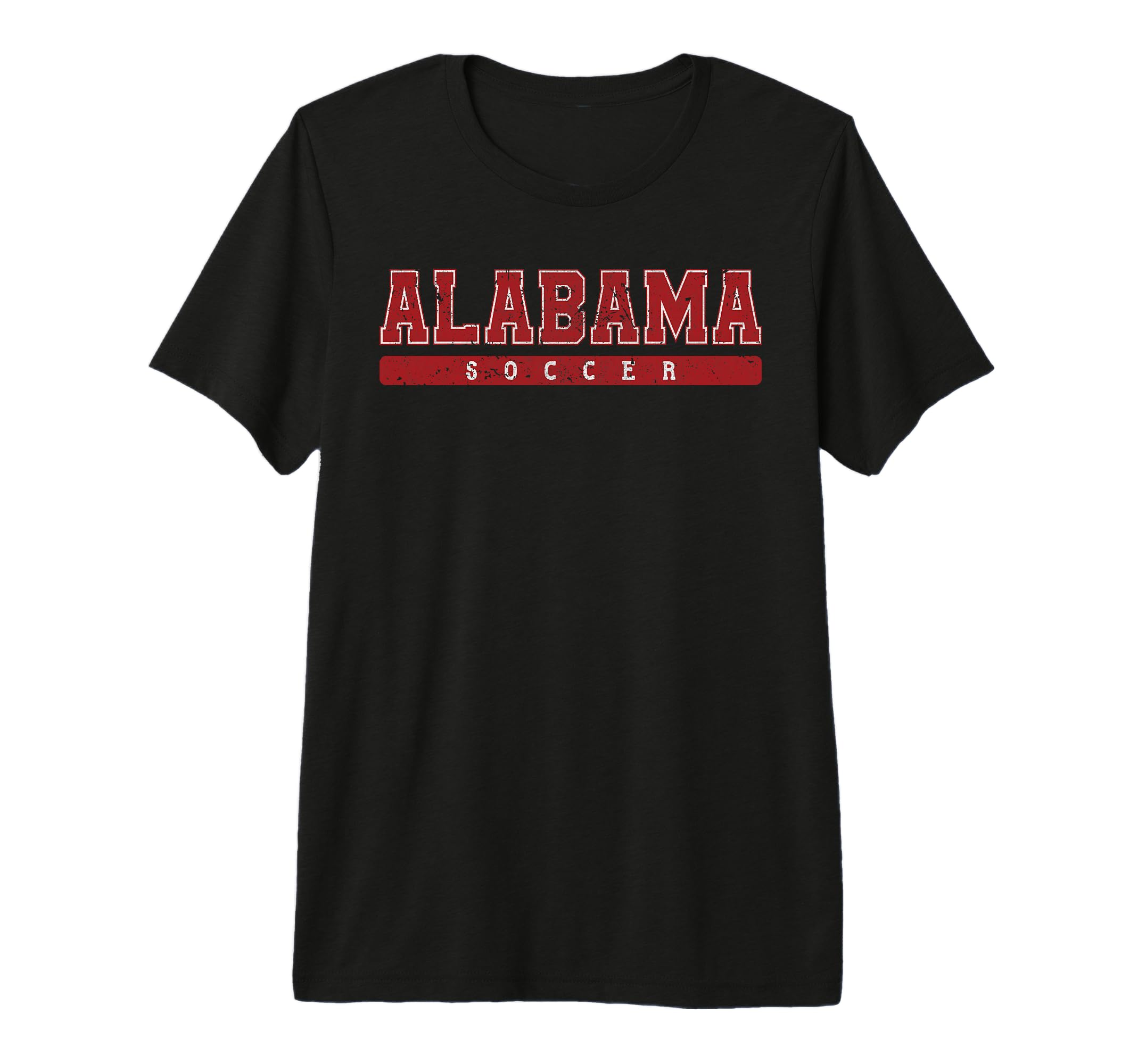 Alabama Soccer Red Text Tri Blend T-Shirt - Custom Art Print for Adults - T-Shirt, Sweatshirt, Hoodie
