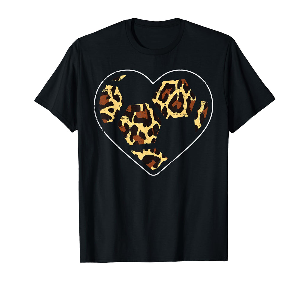 Soccer Ball Heart Leopard Football Animal T-Shirt - Graphic Print Unisex - T-Shirt, Sweatshirt, Hoodie