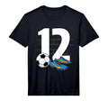 12Th Birthday Soccer Player Football 12 T-Shirt - Graphic Print for Adults - T-Shirt, Sweatshirt, Hoodie
