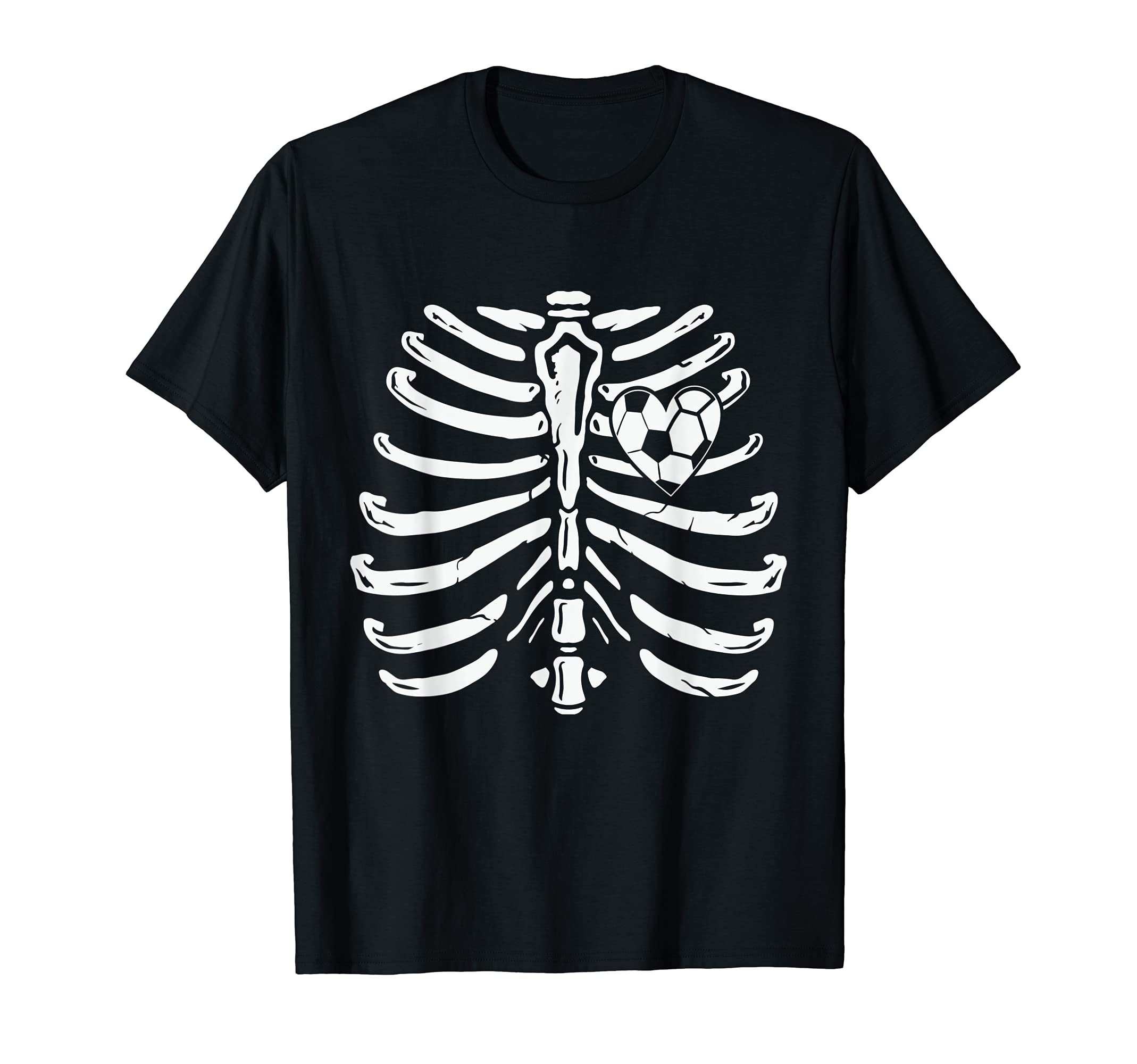 Soccer Player Heart Skeleton Ribs T-Shirt - Graphic Print for Adults - T-Shirt, Sweatshirt, Hoodie