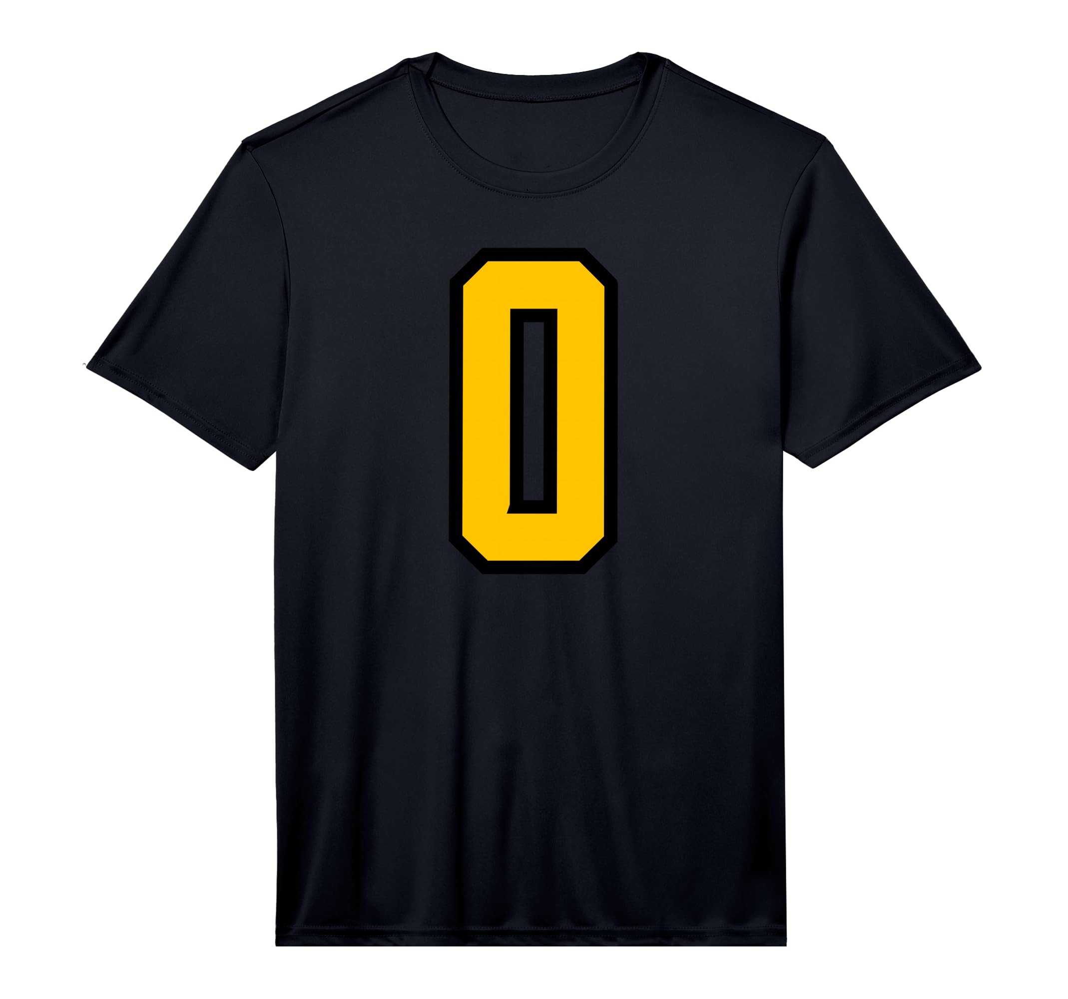 Yellow Black Sports Team Number 0 T-Shirt - Unique Graphic for Adults - T-Shirt, Sweatshirt, Hoodie