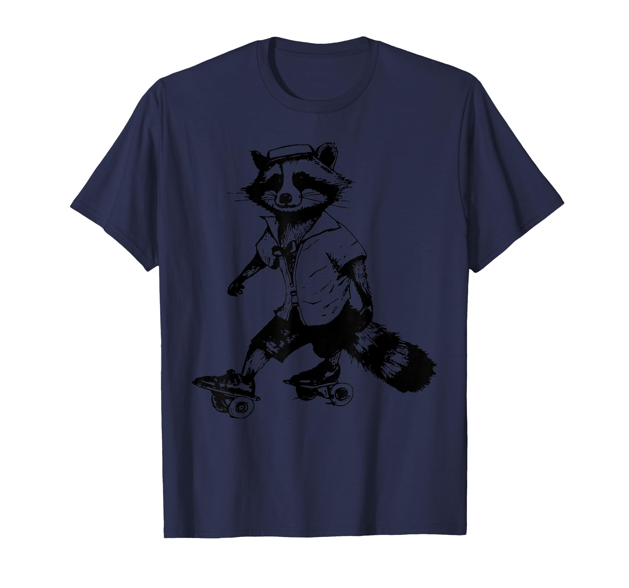 Raccoon Skating Derby Skater Roller T-Shirt - Custom Art Print Men Women - T-Shirt, Sweatshirt, Hoodie