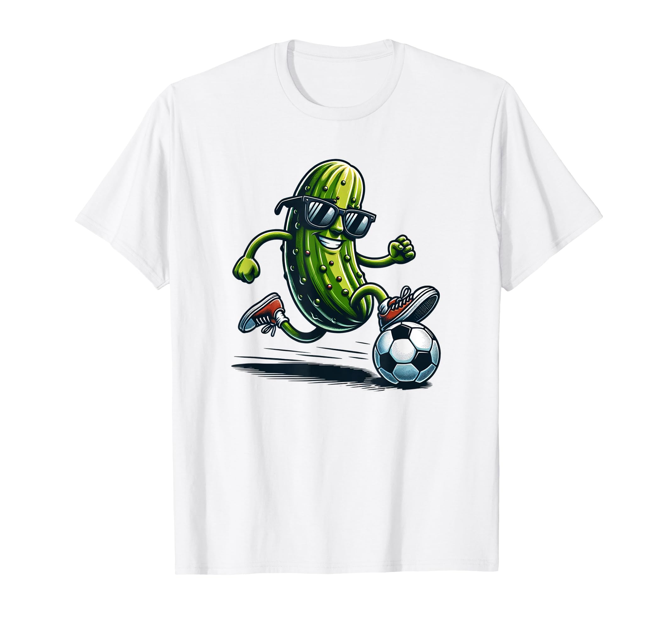 Funny Pickle Playing Soccer And Wearing T-Shirt - Minimalist Print Unisex - T-Shirt, Sweatshirt, Hoodie