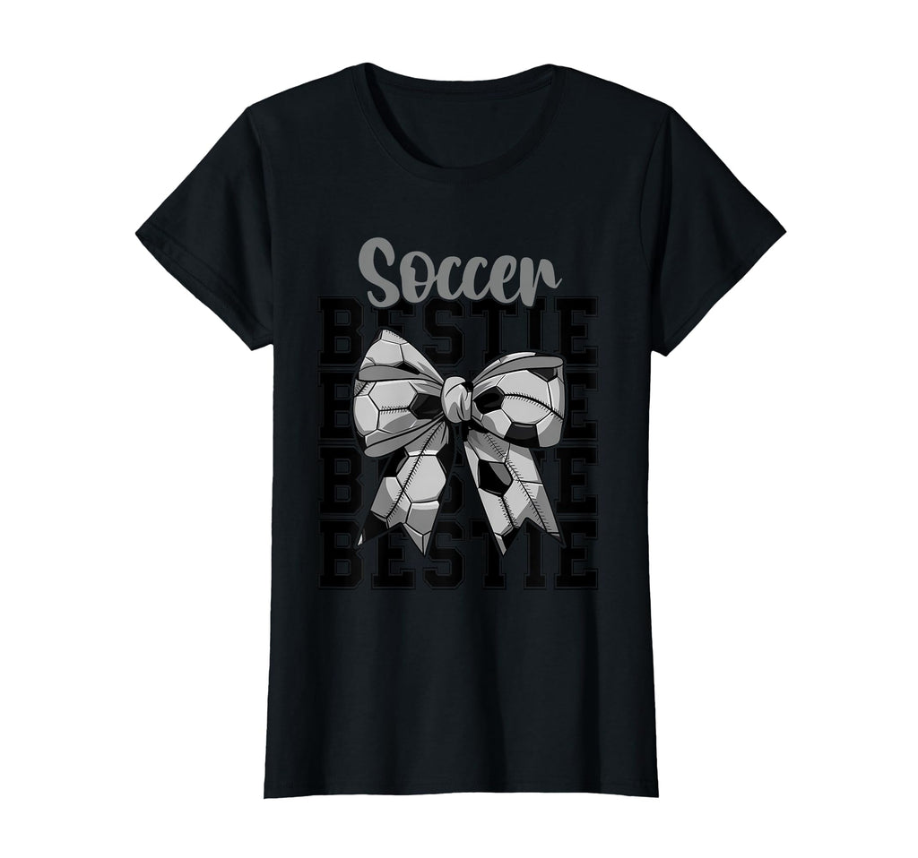 Soccer Bestie Coquette Bow Biggest Fan T-Shirt - Unique Graphic for Adults - T-Shirt, Sweatshirt, Hoodie