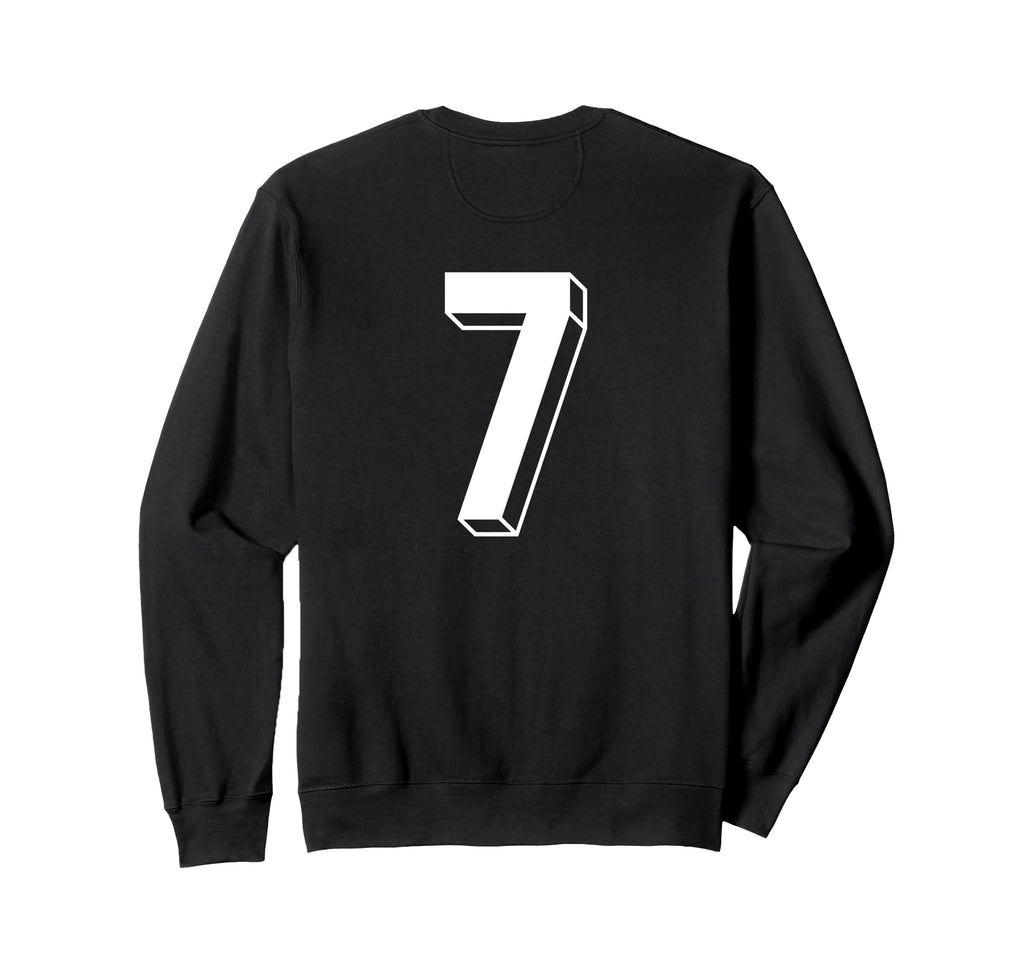 Number 7 Backside 80S 90S Team Sweatshirt - Novelty Apparel for Adults - T-Shirt, Sweatshirt, Hoodie