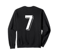 Number 7 Backside 80S 90S Team Sweatshirt - Novelty Apparel for Adults - T-Shirt, Sweatshirt, Hoodie