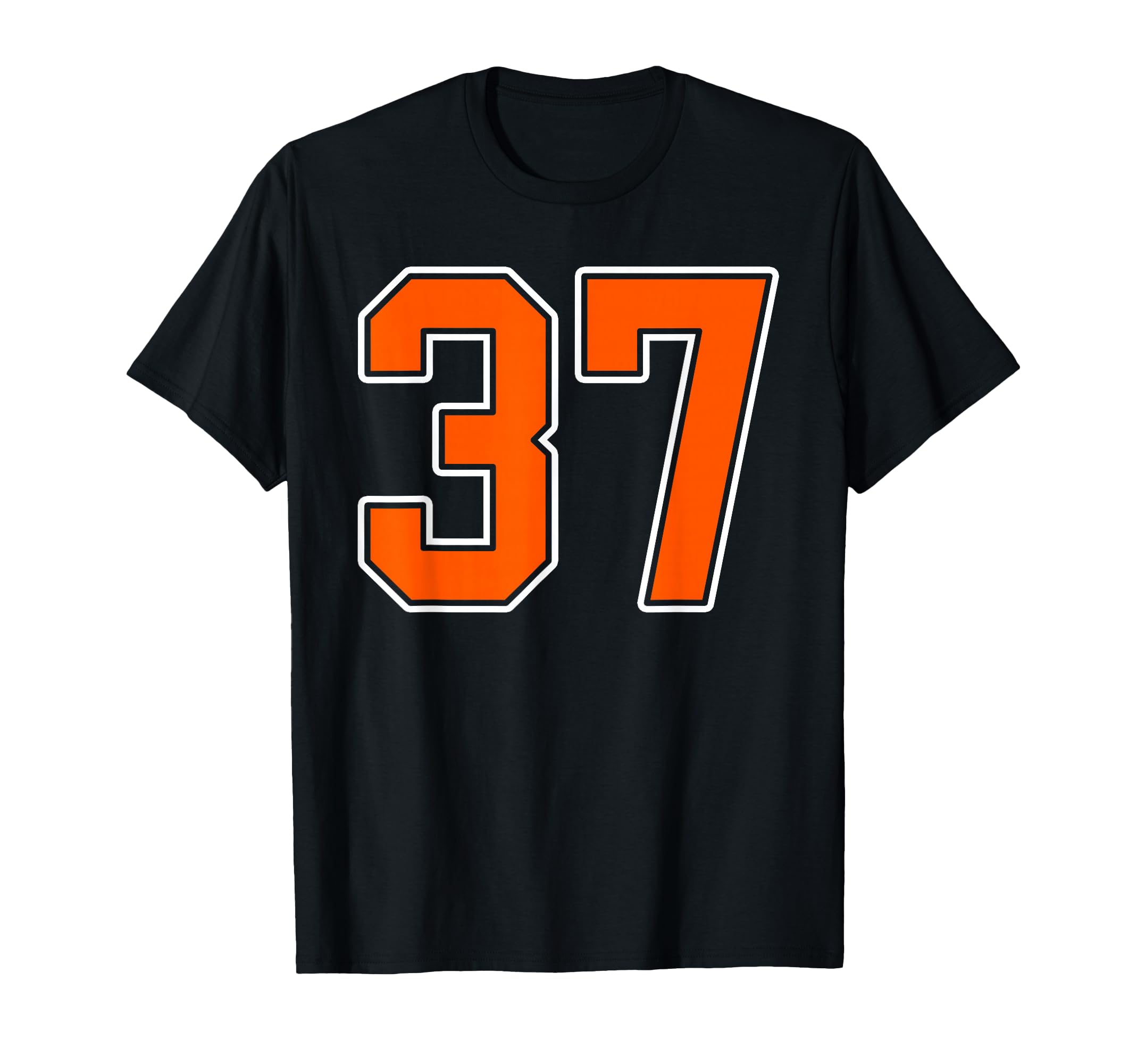 Orange White Number 37 Jersey Player T-Shirt - Novelty Apparel Men Women - T-Shirt, Sweatshirt, Hoodie