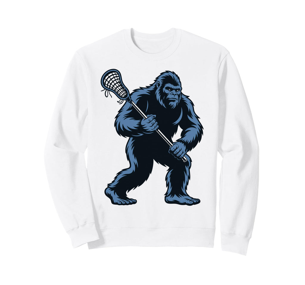 Bigfoot Lacrosse Sasquatch Lax Sweatshirt - Custom Art Print for Adults - T-Shirt, Sweatshirt, Hoodie