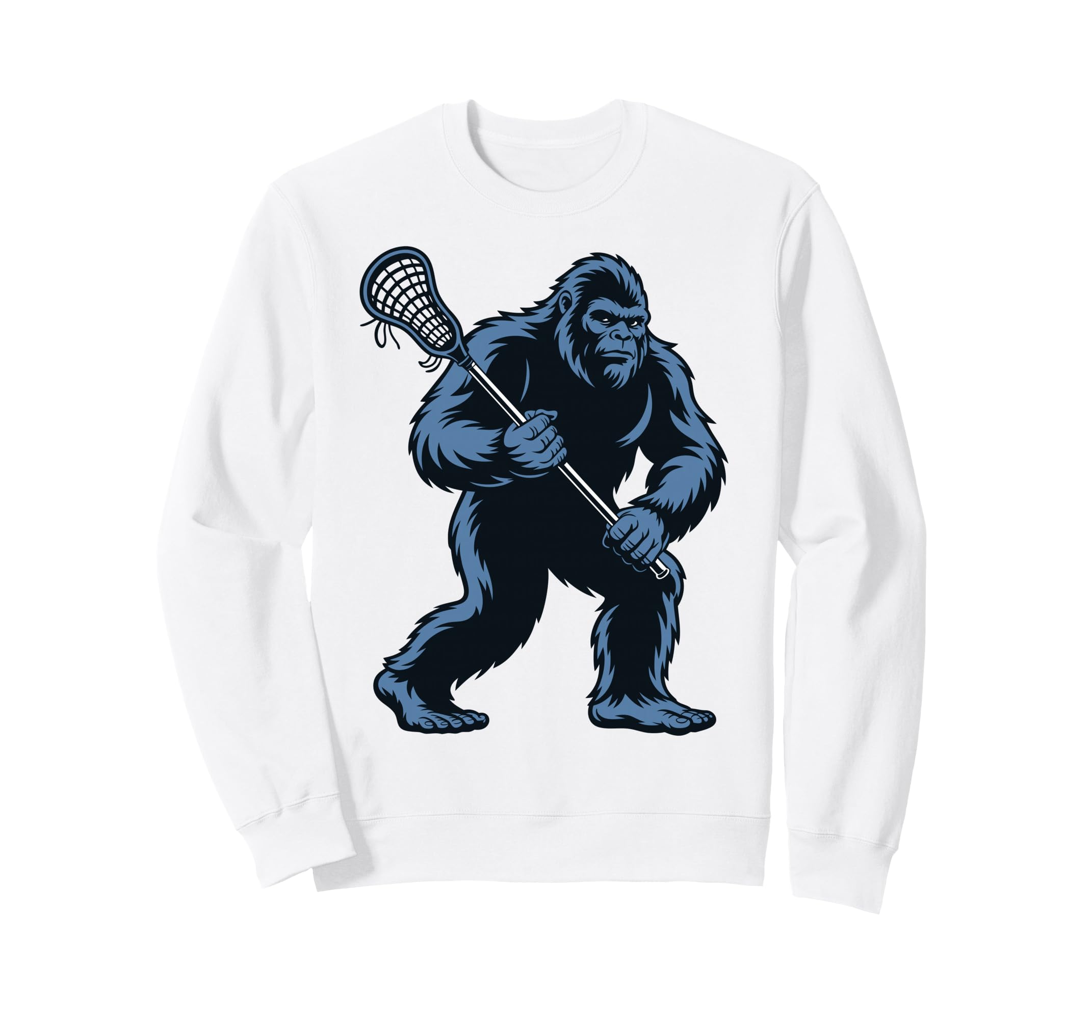 Bigfoot Lacrosse Sasquatch Lax Sweatshirt - Custom Art Print for Adults - T-Shirt, Sweatshirt, Hoodie