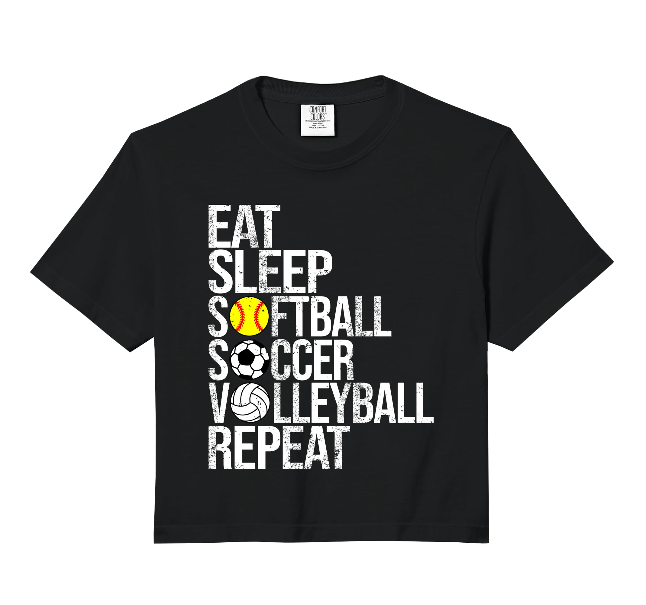 Eat Sleep Softball Soccer Volleyball Hoodie - Fun Novelty Design Unisex - T-Shirt, Sweatshirt, Hoodie