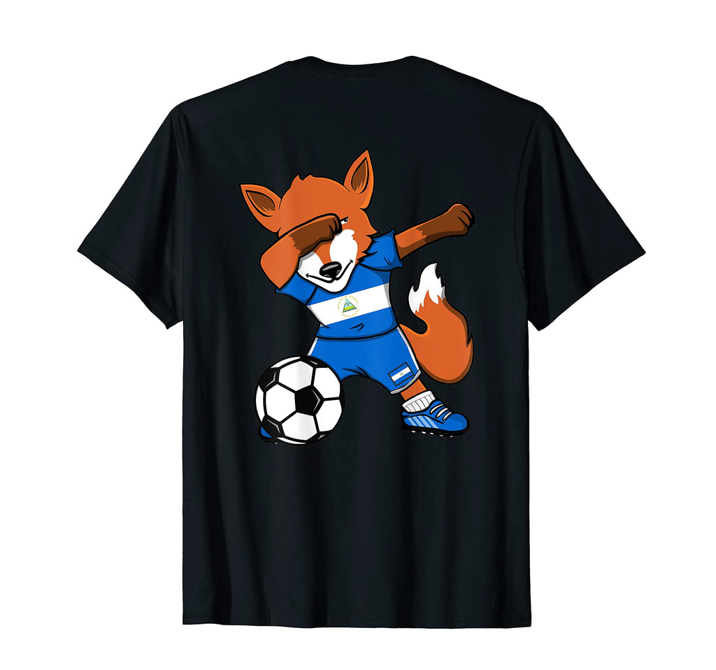Dabbing Fox Nicaragua Soccer Fans T-Shirt - Custom Art Print for Adults - T-Shirt, Sweatshirt, Hoodie