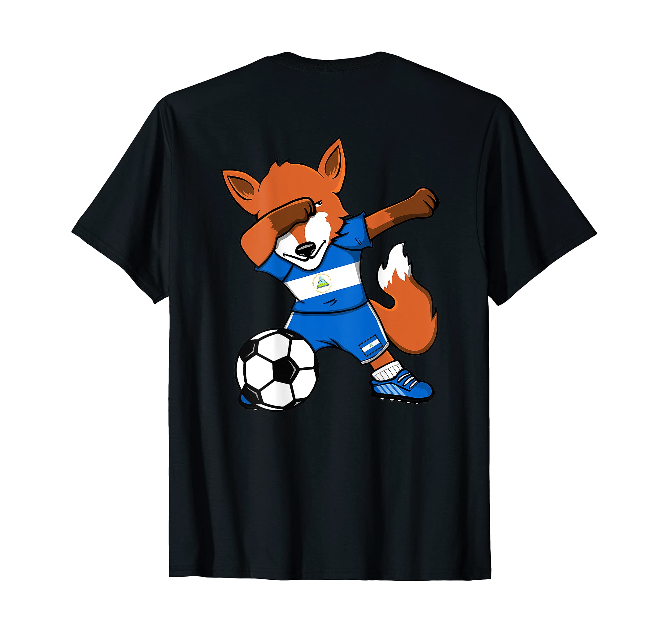 Dabbing Fox Nicaragua Soccer Fans T-Shirt - Custom Art Print for Adults - T-Shirt, Sweatshirt, Hoodie
