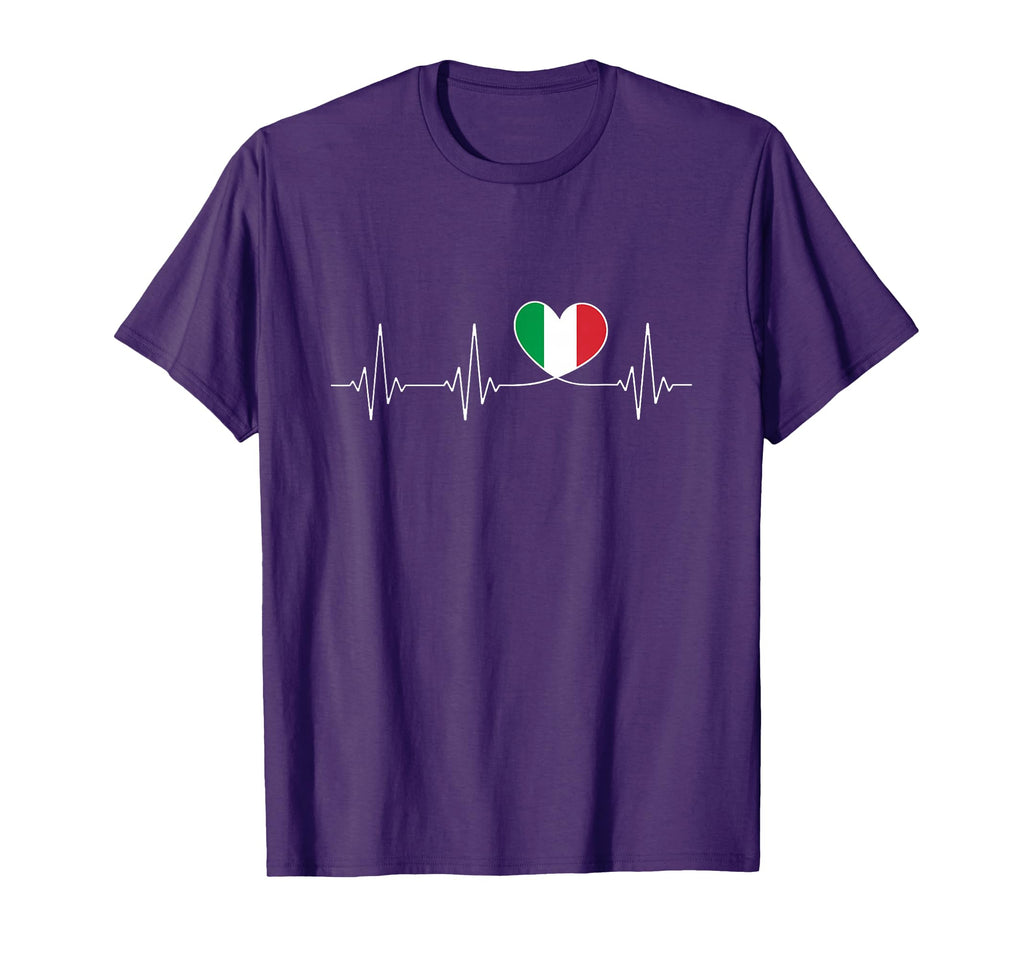 Italia Love Heartbeat And Italian T-Shirt - Novelty Apparel for Adults - T-Shirt, Sweatshirt, Hoodie