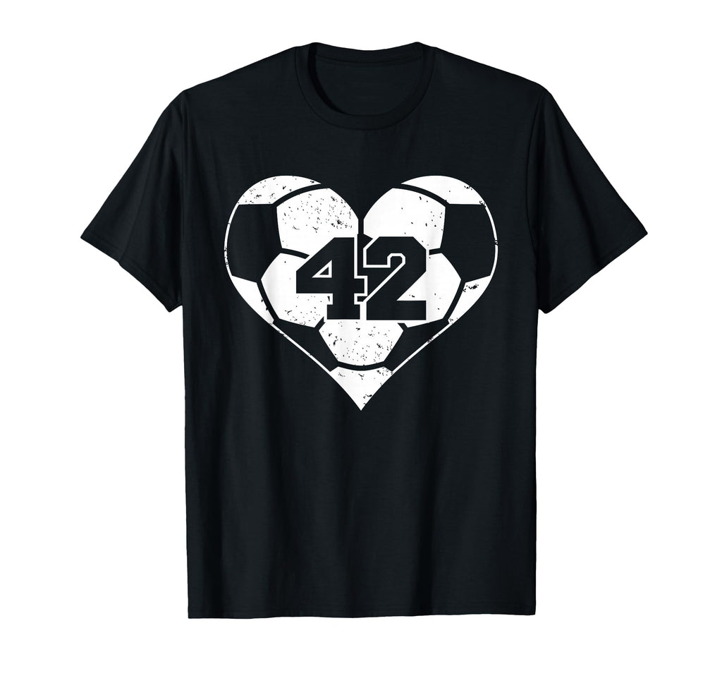 Soccer Heart Number 42 Jersey Sports Fan T-Shirt - Graphic Print Men Women - T-Shirt, Sweatshirt, Hoodie