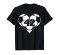 Soccer Heart Number 42 Jersey Sports Fan T-Shirt - Graphic Print Men Women - T-Shirt, Sweatshirt, Hoodie
